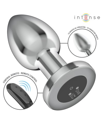 INTENSE - PLUG ANAL 10 VIBRATIONS MÉTAL AVEC TÉLÉCOMMANDE L
