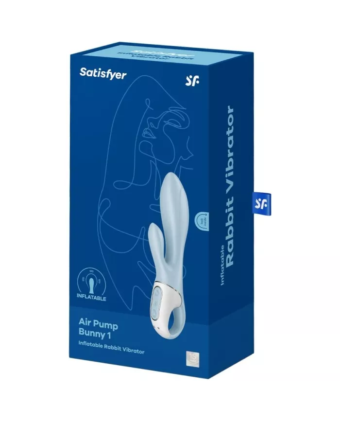 SATISFYER - AIR PUMP BUNNY 1 VIBRATEUR GONFLABLE LAPIN BLEU SATISFYER - AIR PUMP BUNNY 1 VIBRATEUR GONFLABLE LAPIN BLEU