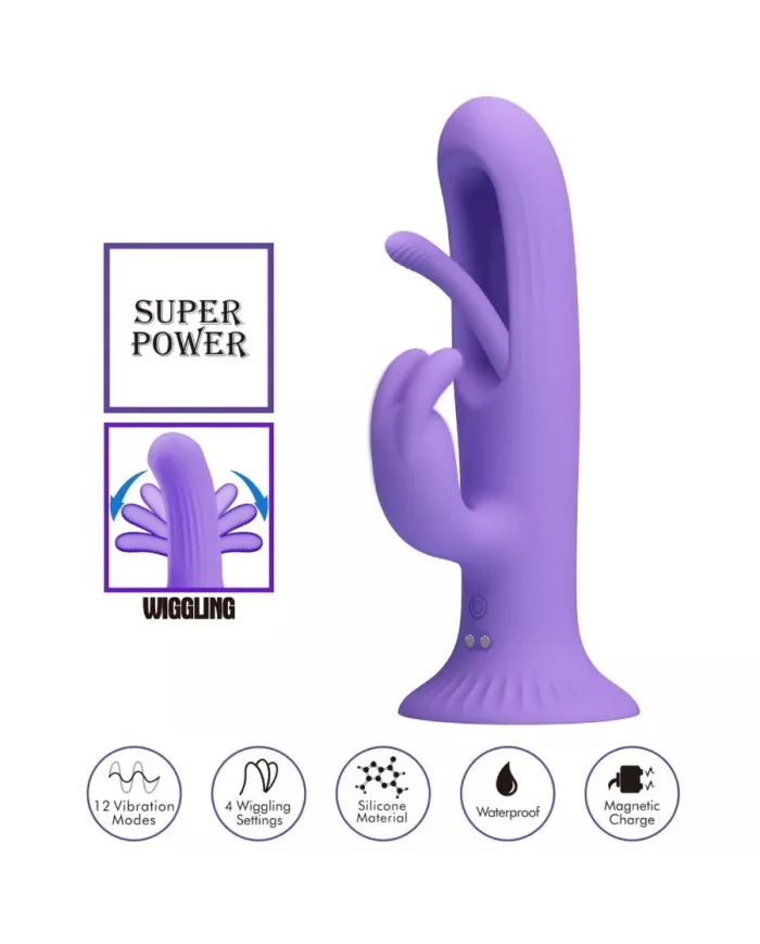 PRETTY LOVE - VIBRATEUR LAPIN KILLMOULIS 12 MODES DE VIBRATION VIOLET