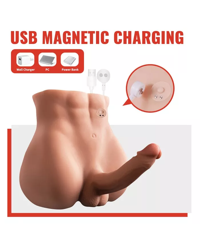 XISE - BERTLETT DILDO ASS GODE RÉALISTE ET MASTURBATEUR ANUS POSITION FRONTALE AVEC POUSSÉE 18 CM