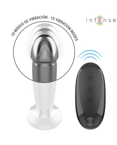 INTENSE - PLUG ANAL 10 VIBRATIONS GODE MÉTALLIQUE AVEC TÉLÉCOMMANDE S