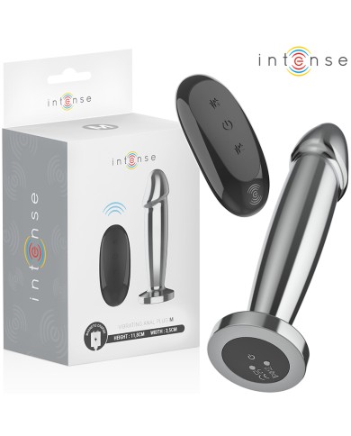 INTENSE - PLUG ANAL 10 VIBRATIONS GODE MÉTALLIQUE AVEC TÉLÉCOMMANDE M