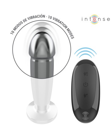 INTENSE - PLUG ANAL 10 VIBRATIONS GODE MÉTALLIQUE AVEC TÉLÉCOMMANDE M