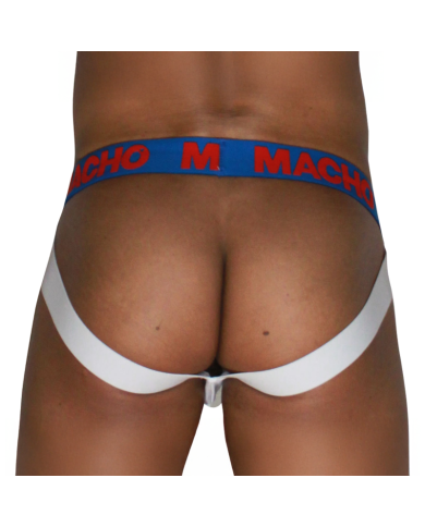 MACHO - MX29AZ JOCK BLANC + BLEU FONCÉ S