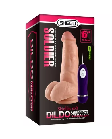 SHEQU - SOLDAT VIBRATEUR DILDO AVEC TÉLÉCOMMANDE 16 CM