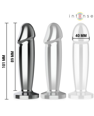 INTENSE - PLUG ANAL 10 VIBRATIONS GODE MÉTALLIQUE AVEC TÉLÉCOMMANDE M