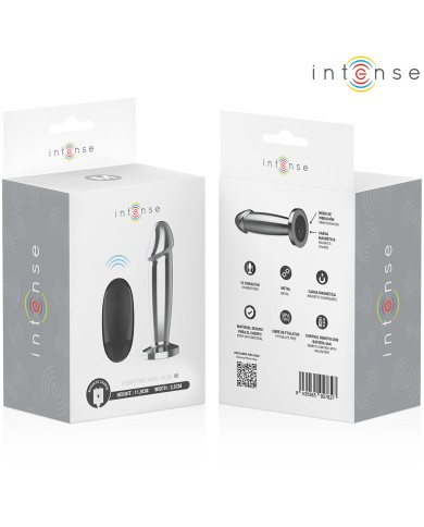 INTENSE - PLUG ANAL 10 VIBRATIONS GODE MÉTALLIQUE AVEC TÉLÉCOMMANDE M