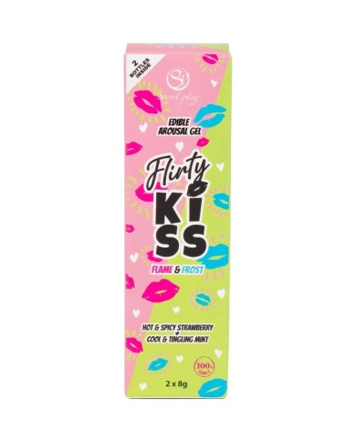 SECRETPLAY - GELS COQUINS BAISERS AVEC EFFETS DE SEXE ORAL FRAISE & MENTHE 2 X 8 GR