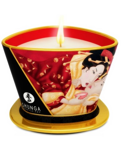 SHUNGA - MINI CARESSE AUX BOUGIES FRAISES ET BOUGIE DE MASSAGE CAVA 170 ML