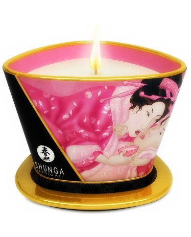 SHUNGA - MINI CARESSE À LA CHANDELLE BOUGIE DE MASSAGE ROSES APHRODISIAQUES 170 ML