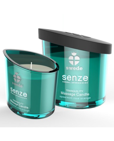 SWEDE - BOUGIE DE MASSAGE SWEEDE SENZE TRANQUILITY MENTHE VERTE, ROSE, ORANGE