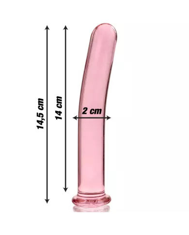 NEBULA SERIES BY IBIZA - MODÈLE 8 GODE EN VERRE BOROSILICATE ROSE 14.5 CM -O- 2 CM