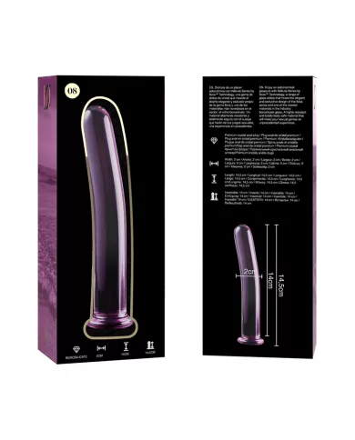 NEBULA SERIES BY IBIZA - MODÈLE 8 GODE EN VERRE BOROSILICATE ROSE 14.5 CM -O- 2 CM
