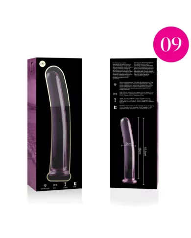 NEBULA SERIES BY IBIZA - MODÈLE 9 GODE EN VERRE BOROSILICATE ROSE 15.5 CM -O- 2.5 CM