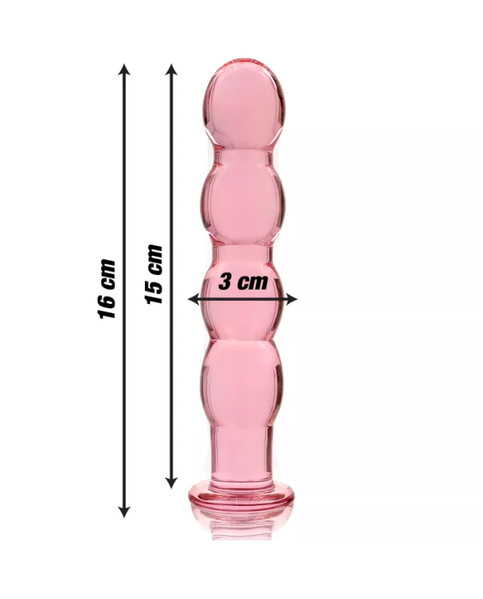 NEBULA SERIES BY IBIZA - MODÈLE 10 GODE EN VERRE BOROSILICATE ROSE 16.5 CM -O- 3.5 CM