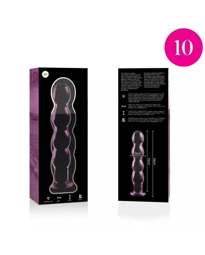 NEBULA SERIES BY IBIZA - MODÈLE 10 GODE EN VERRE BOROSILICATE ROSE 16.5 CM -O- 3.5 CM