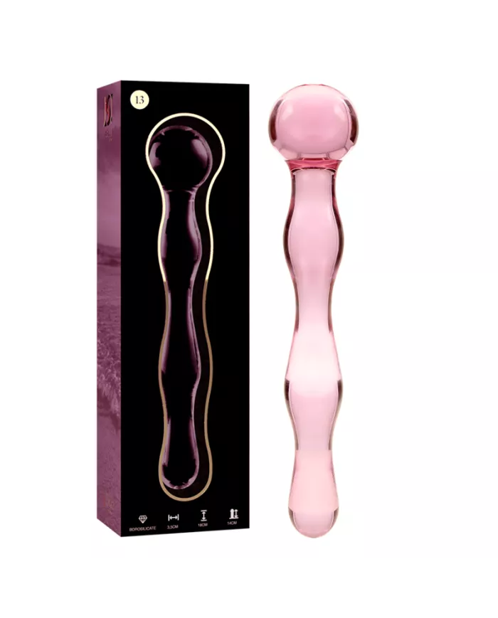 NEBULA SERIES BY IBIZA - MODÈLE 13 GODE EN VERRE BOROSILICATE ROSE 18 CM -O- 3.5 CM