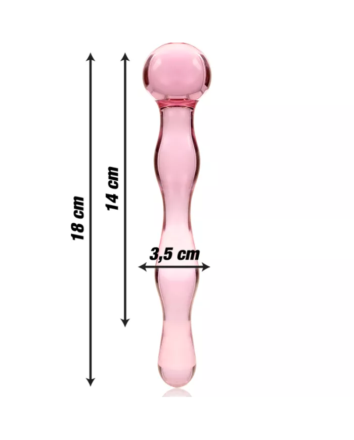 NEBULA SERIES BY IBIZA - MODÈLE 13 GODE EN VERRE BOROSILICATE ROSE 18 CM -O- 3.5 CM