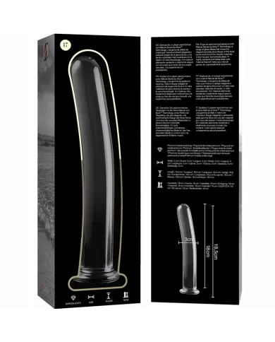 NEBULA SERIES BY IBIZA - MODÈLE 17 GODE EN VERRE BOROSILICATE CLAIR 18.5 CM -O- 3 CM