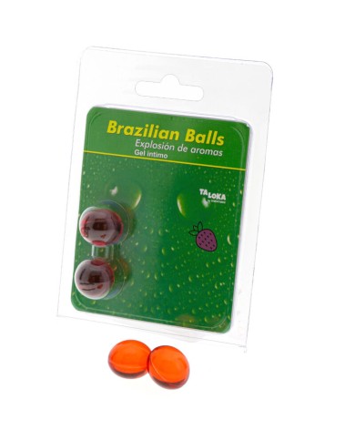 TALOKA - 2 BOULES BRÉSILIENNES GEL INTIME FRAISE