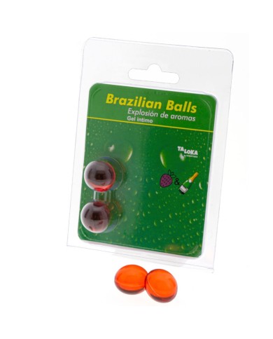 TALOKA - 2 BOULES BRÉSILIENNES GEL INTIME FRAISES & CHAMPAGNE