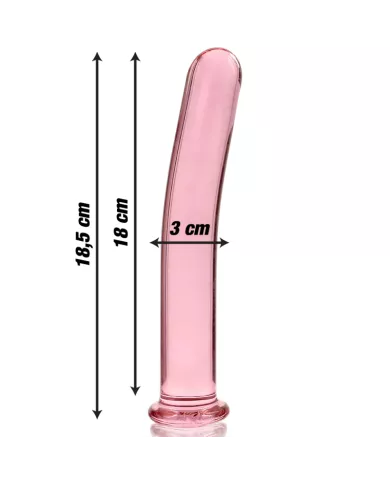 NEBULA SERIES BY IBIZA - MODÈLE 17 GODE EN VERRE BOROSILICATE ROSE 18.5 CM -O- 3 CM