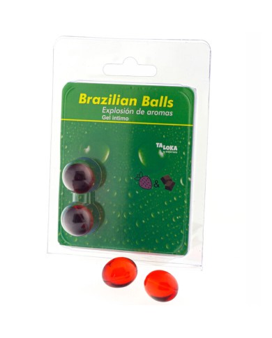 TALOKA - 2 BOULES BRÉSILIENNES GEL INTIME FRAISE & CHOCOLAT