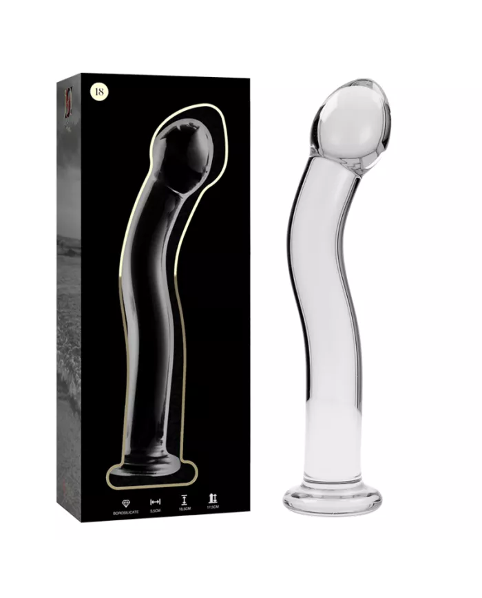 NEBULA SERIES BY IBIZA - MODÈLE 18 GODE EN VERRE BOROSILICATE CLAIR 18.5 CM -O- 3.5 CM