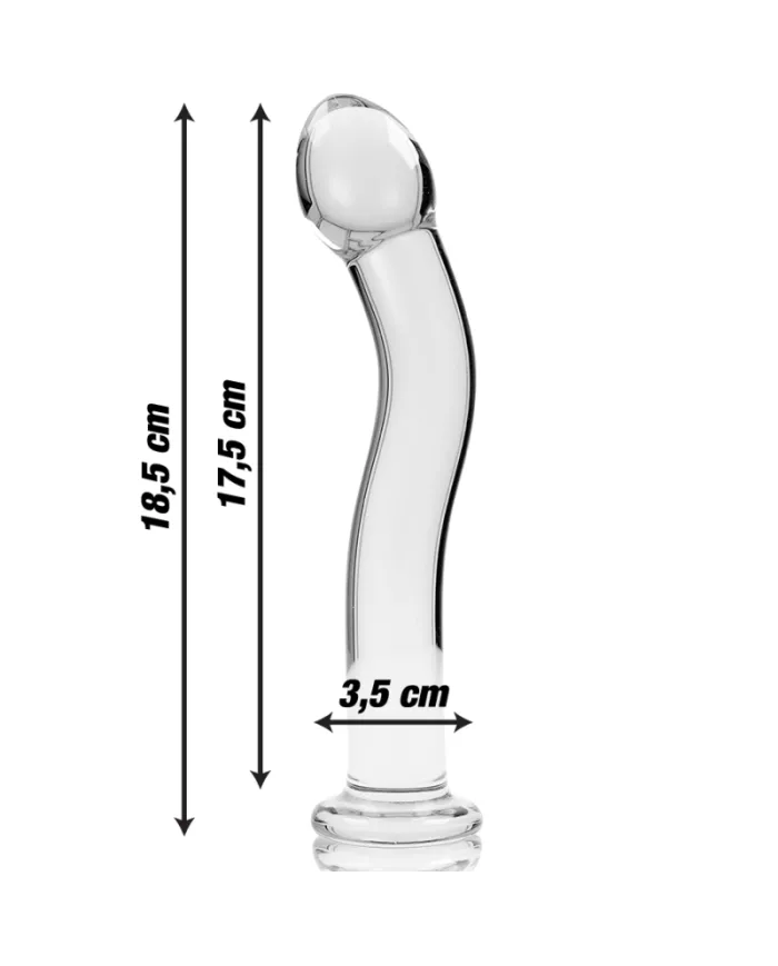 NEBULA SERIES BY IBIZA - MODÈLE 18 GODE EN VERRE BOROSILICATE CLAIR 18.5 CM -O- 3.5 CM