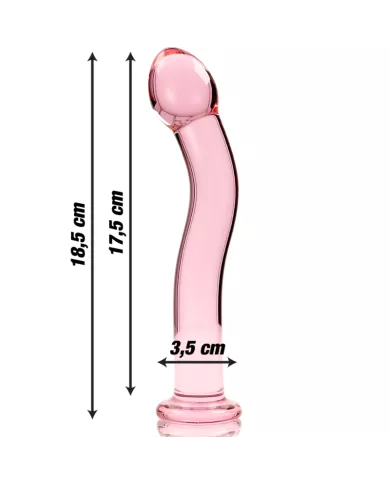 NEBULA SERIES BY IBIZA - MODÈLE 18 GODE EN VERRE BOROSILICATE ROSE 18.5 CM -O- 3.5 CM