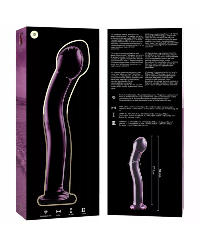 NEBULA SERIES BY IBIZA - MODÈLE 18 GODE EN VERRE BOROSILICATE ROSE 18.5 CM -O- 3.5 CM