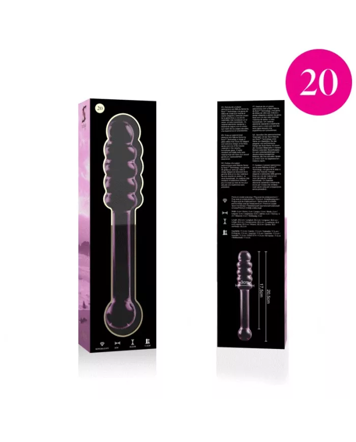 NEBULA SERIES BY IBIZA - MODÈLE 20 GODE EN VERRE BOROSILICATE ROSE 20.5 CM -O- 3 CM