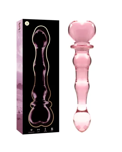 NEBULA SERIES BY IBIZA - MODÈLE 21 GODE EN VERRE BOROSILICATE ROSE 20.5 CM -O- 3.5 CM