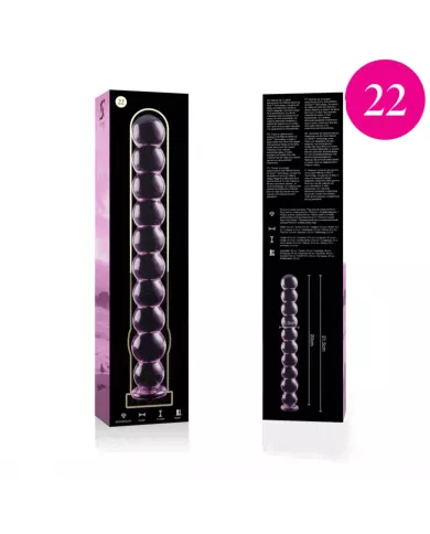 NEBULA SERIES BY IBIZA - MODÈLE 22 GODE EN VERRE BOROSILICATE ROSE 21.5 CM -O- 2.5 CM