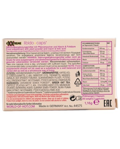 HOT - CAPSULES POUR LIBIDO EXTRÊME FEMME 2 UNITÉS