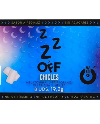 WUG off - Le chewing-gum fonctionnel qui vous aide à vous détendre et à mieux dormir. Plaquette de 8 paquets