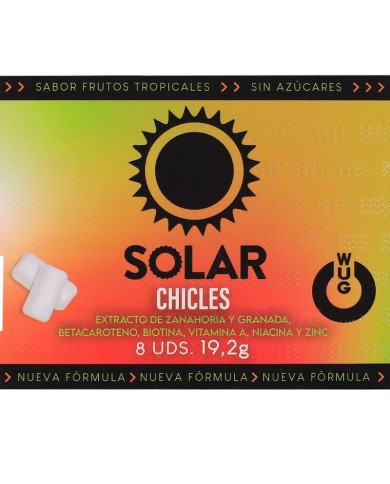 WUG Solar – Le chewing-gum qui prépare votre peau au soleil. Plaquette de 8 unités