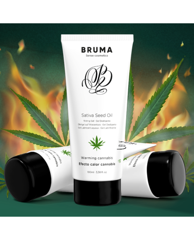 BRUMA - HUILE DE GRAINES DE SATIVA GEL GLISSANT RÉCHAUFFANT SAVEUR DE CANNABIS 100 ML