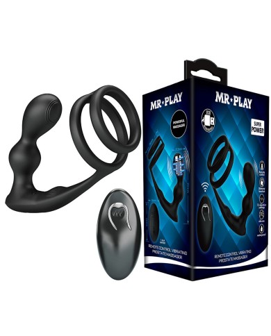 MR PLAY - PLUG ANAL VIBRANT AVEC ANNEAU PÉNIS ET TÉLÉCOMMANDE