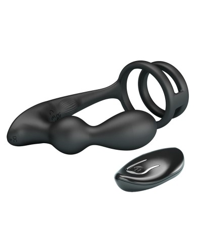 MR PLAY - PLUG ANAL VIBRANT AVEC ANNEAU PÉNIS ET TÉLÉCOMMANDE