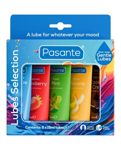 PASANTE - PACK LUBRIFIANTS SAVEURS ASSORTIES 5 UNITÉS X 15 ML