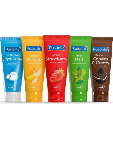 PASANTE - PACK LUBRIFIANTS SAVEURS ASSORTIES 5 UNITÉS X 15 ML