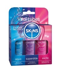 KIT DE LUBRIFIANTS VITAL POUR LA PEAU - AQUA, SUPERSLIDE ET EXCITE (3 x 12 ml)