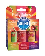KIT DE LUBRIFIANTS FRUITÉS SKINS - PASTÈQUE, FRAISE ET MANGUE 3 x 12 ML