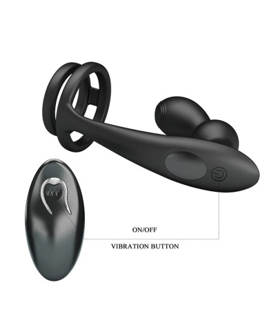 MR PLAY - PLUG ANAL VIBRANT AVEC ANNEAU PÉNIS ET TÉLÉCOMMANDE