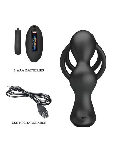 MR PLAY - PLUG ANAL VIBRANT AVEC ANNEAU PÉNIS ET TÉLÉCOMMANDE