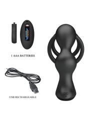 MR PLAY - PLUG ANAL VIBRANT AVEC ANNEAU PÉNIS ET TÉLÉCOMMANDE