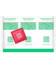 CONFORTEX - FEUILLES HYGIÉNIQUES JETABLES , SAC INDIVIDUEL + CONDOM FRAISE