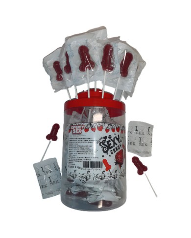 DIABLO PICANTE - 50 SUCETTES PÉNIS AUX FRAISE ET AUX CERISES 50 UNITÉS