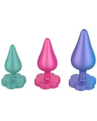 ROMP - KIT D'ENTRAÎNEMENT ANAL LUSTER S/M/L AVEC BASE EN FORME DE FLEUR